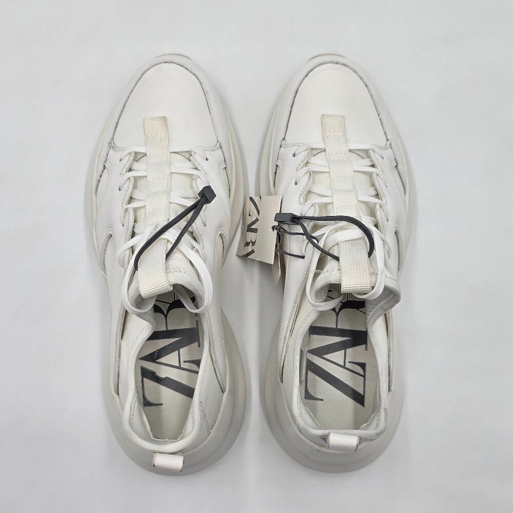 Zara Leather Sneakers - Running Shoes - NWT - Picture 4 of 16